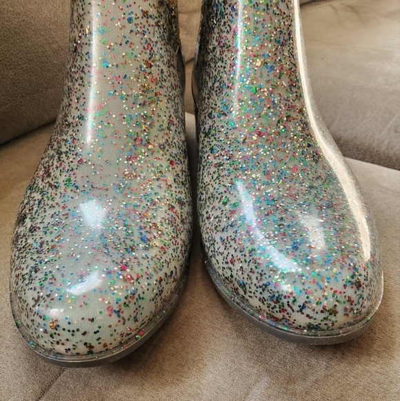 Jack Rogers - Women’s Sallie Rain Boot In Glitter And Gold Size 9 - Picture 6 of 10
